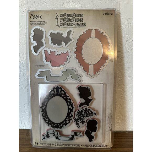 Sizzix Framelits Die Set Framed Silhouettes By Tim Holtz 659372 Stamp Set - Picture 1 of 3